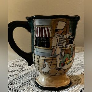 Betty Whiteaker chef and goose mug dishwasher and microwave safe